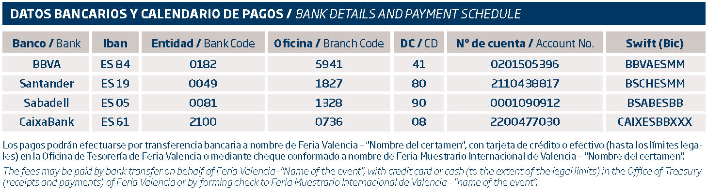 Datos Bancarios y Calendario de Pagos Datos Bancarios y Calendario de Pagos